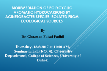 Bioremediation of polycyclic aromatic hydrocarbons by Acinetobacter species isolated from ecological sources