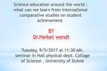 Science  education around the world : what can we learn from international comparative studies on student achievement
