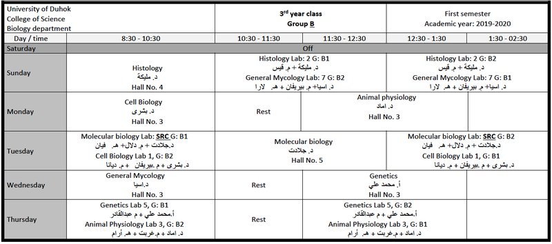 College of Science Schedule Bio_3B