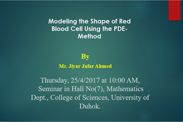 Modeling the Shape of Red Blood Cell Using the PDE- Method