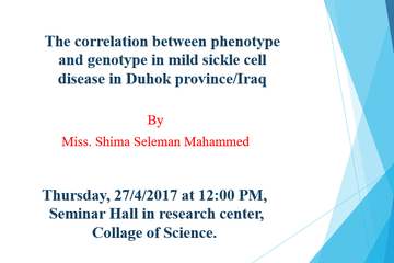The correlation between phenotype and genotype in mild sickle cell disease in Duhok province/Iraq