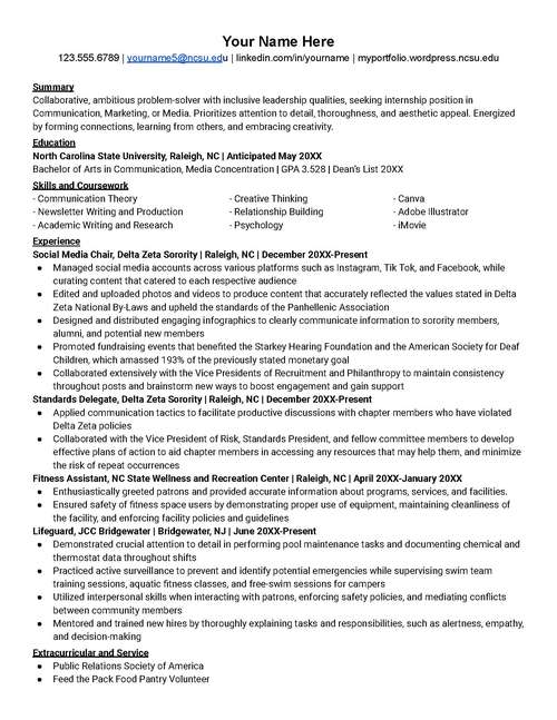 Communications-major-resume-example