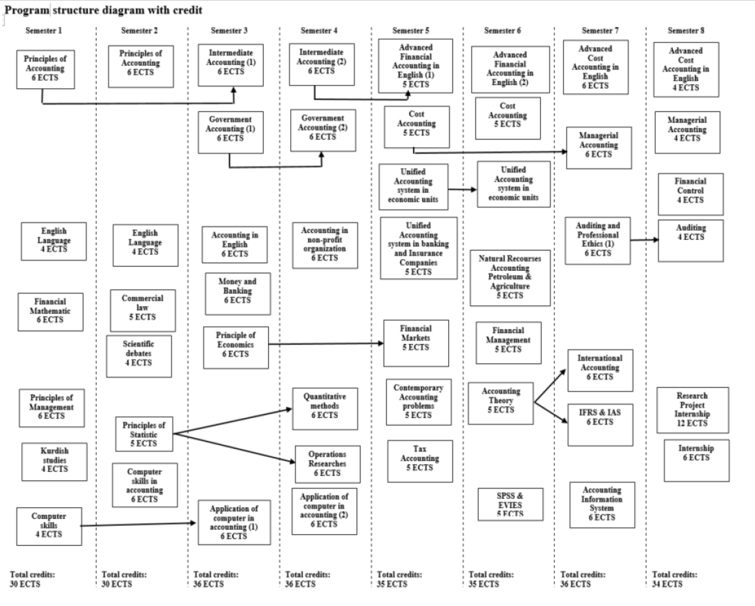 Programme structure diagram with credits Accounting