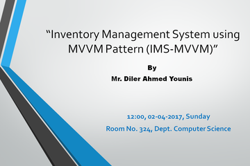 Inventory Management System using MVVM Pattern (IMS-MVVM)