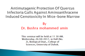 antimutagenic protection of quercus infectoria galls against aminoanthracene induced genotoxicity in mice-bone marrow