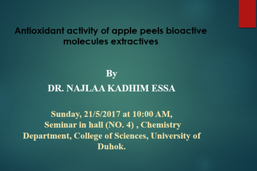 Antioxidant activity of apple peels bioactive molecules extractives