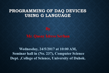 Programming of DAQ Devices using G language