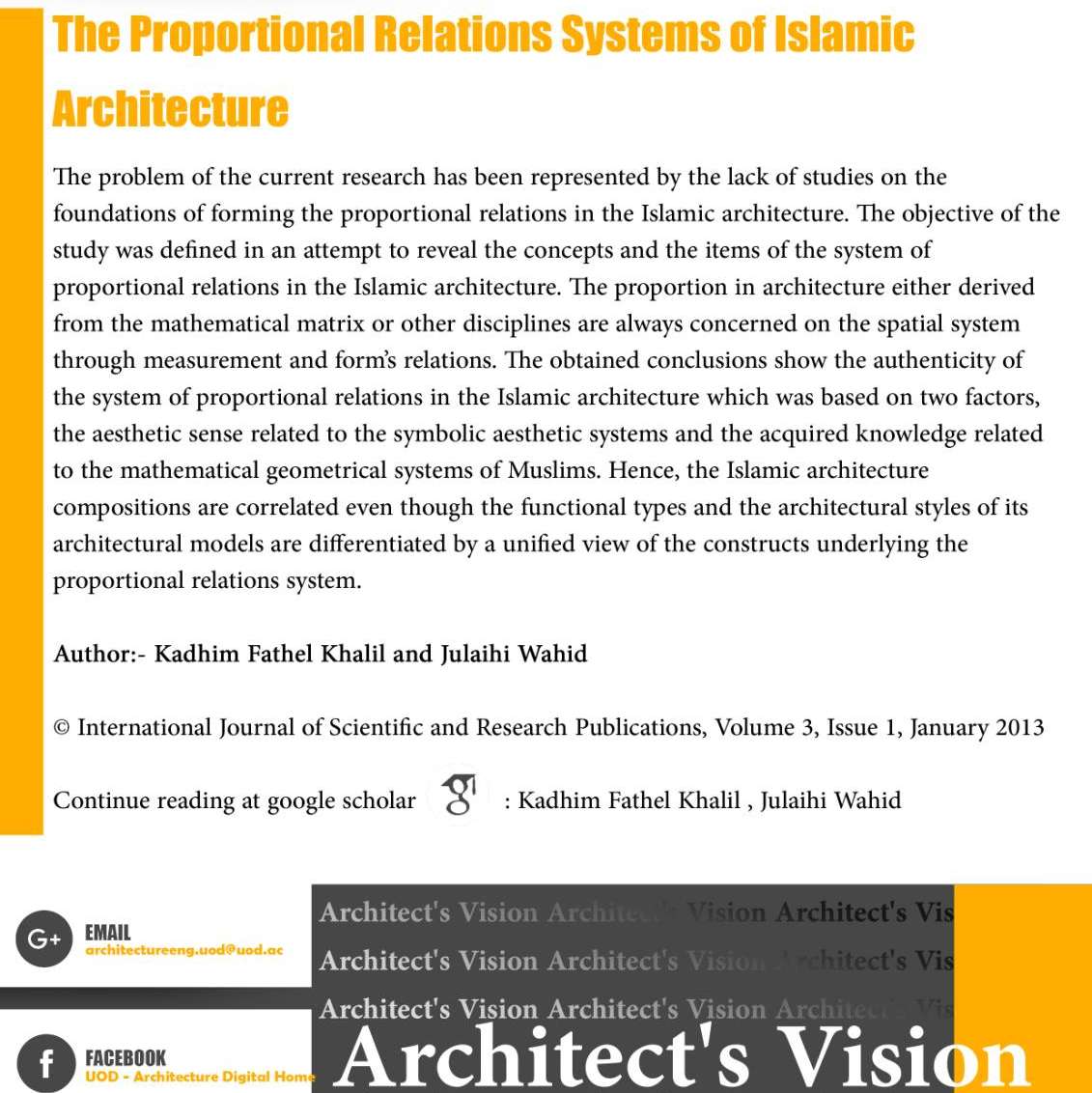 
                            
                                The Proportional Relations Systems of Islamic Architecture
                            